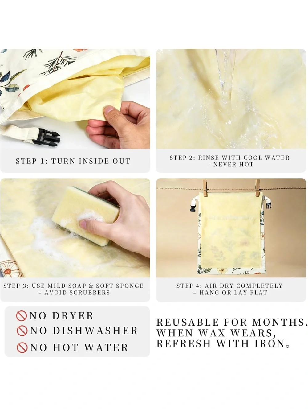 Beeswax Bread Bags for Sourdough & Homemade – Reusable2-pack.